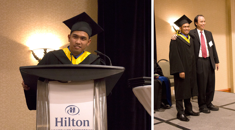 Brighton College's Class of 2018 Valedictorian giving his speech to fellow graduates and peers.